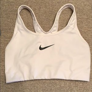 white nike sports bra